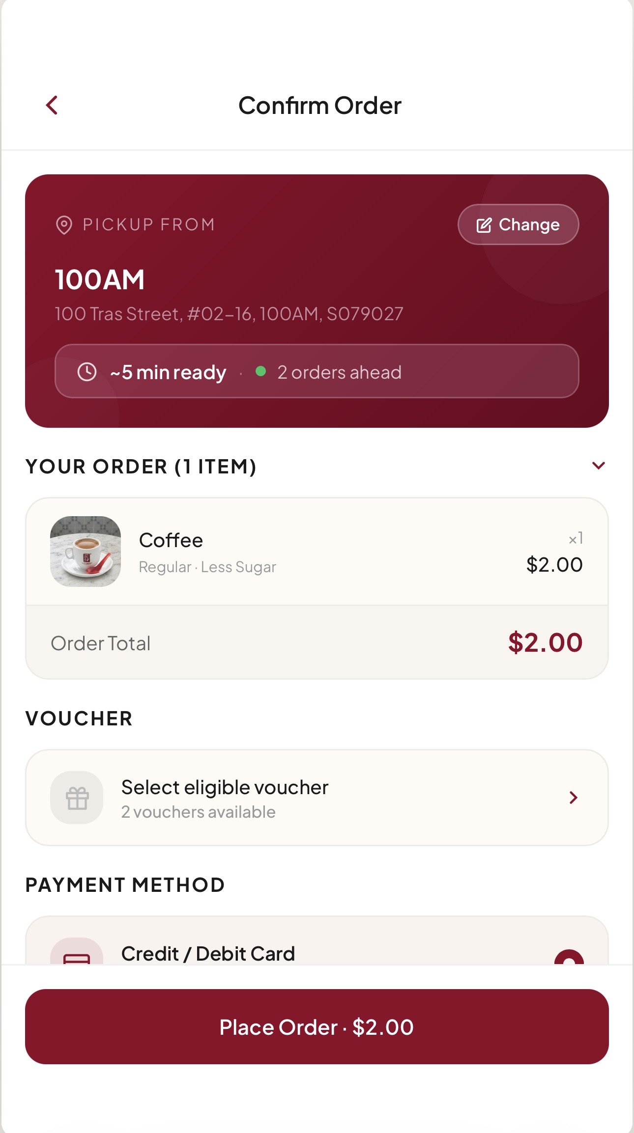 Confirm order